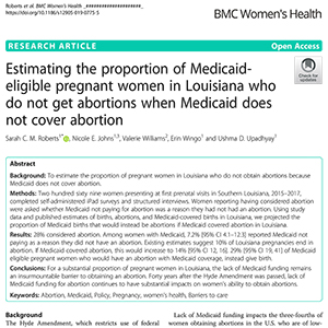 Medicaid Abortion Restrictions Are An Insurmountable Barrier Ansirh