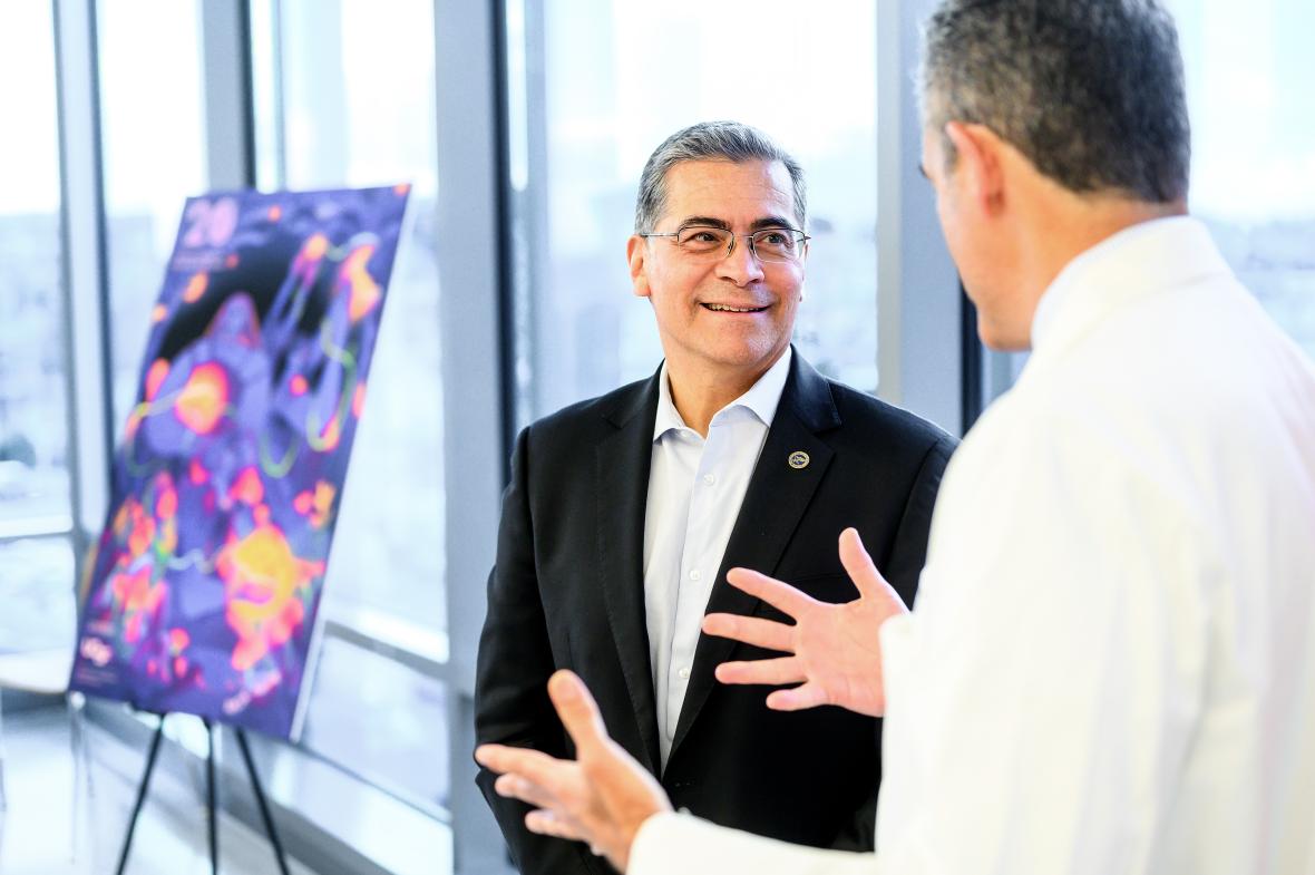 Sec. Xavier Becerra speaks with ANSIRH Director Dr. Daniel Grossman